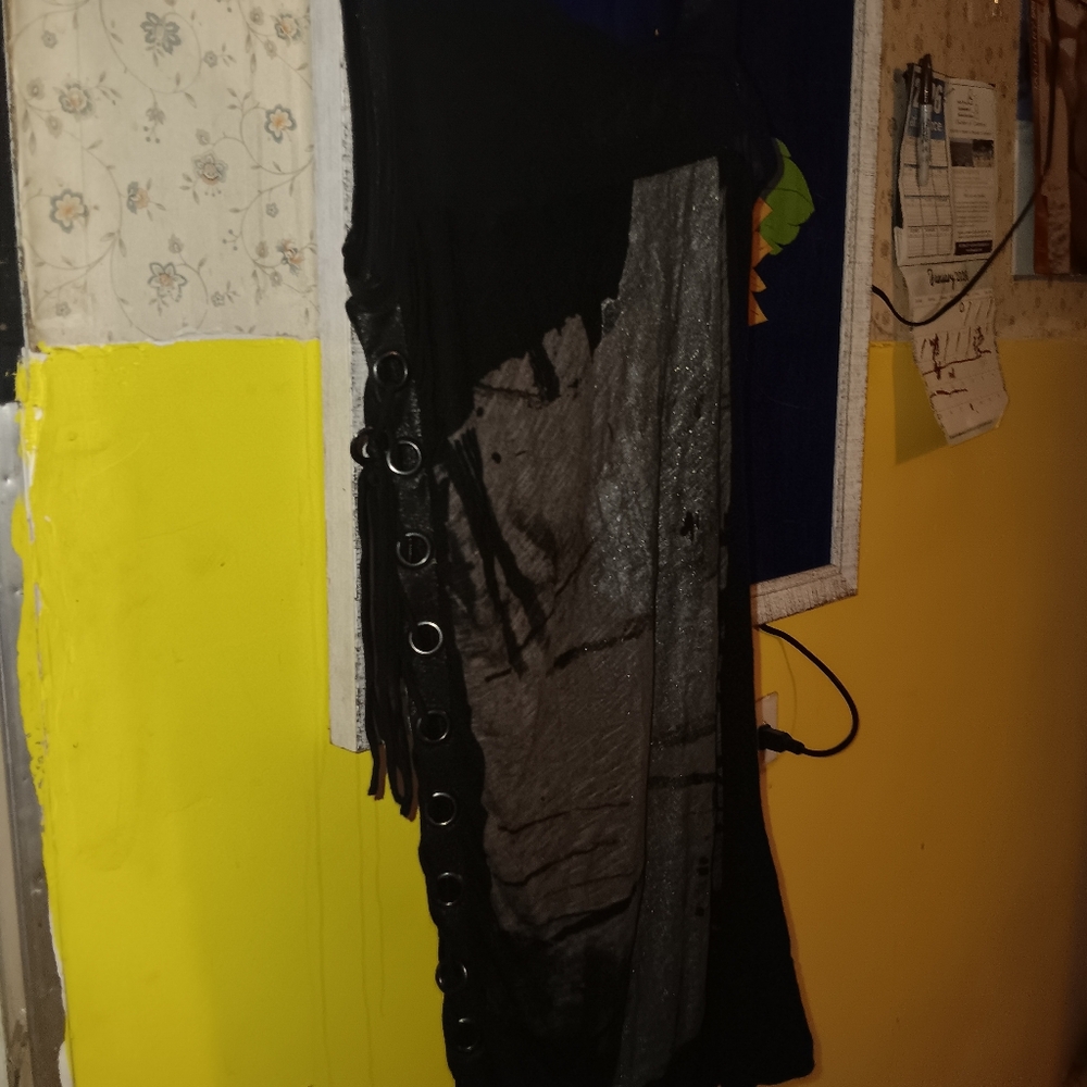 SALVAGE Edgy Black and Gray Asymmetrical Dress. M - Picture 13 of 13